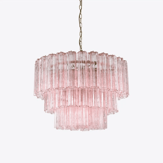 Aurora Lustre Cinq Étage Cannelé Verre Tube Mid Siècle