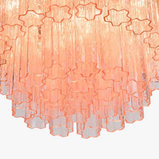 Aurora Lustre Cinq Étage Cannelé Verre Tube Mid Siècle