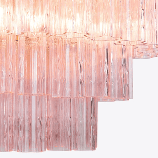 Aurora Lustre Cinq Étage Cannelé Verre Tube Mid Siècle