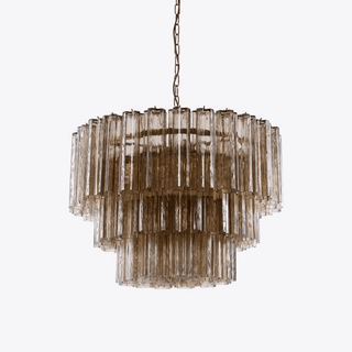 Aurora Lustre Cinq Étage Cannelé Verre Tube Mid Siècle