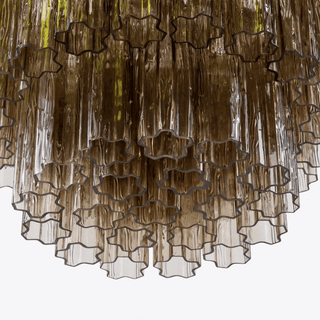 Aurora Lustre Cinq Étage Cannelé Verre Tube Mid Siècle