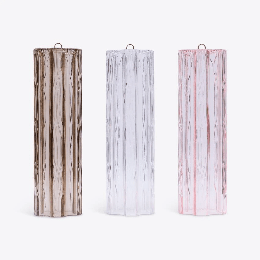 Pavesa Lustre Cinq Étage Cannelé Verre Tube Mid Siècle