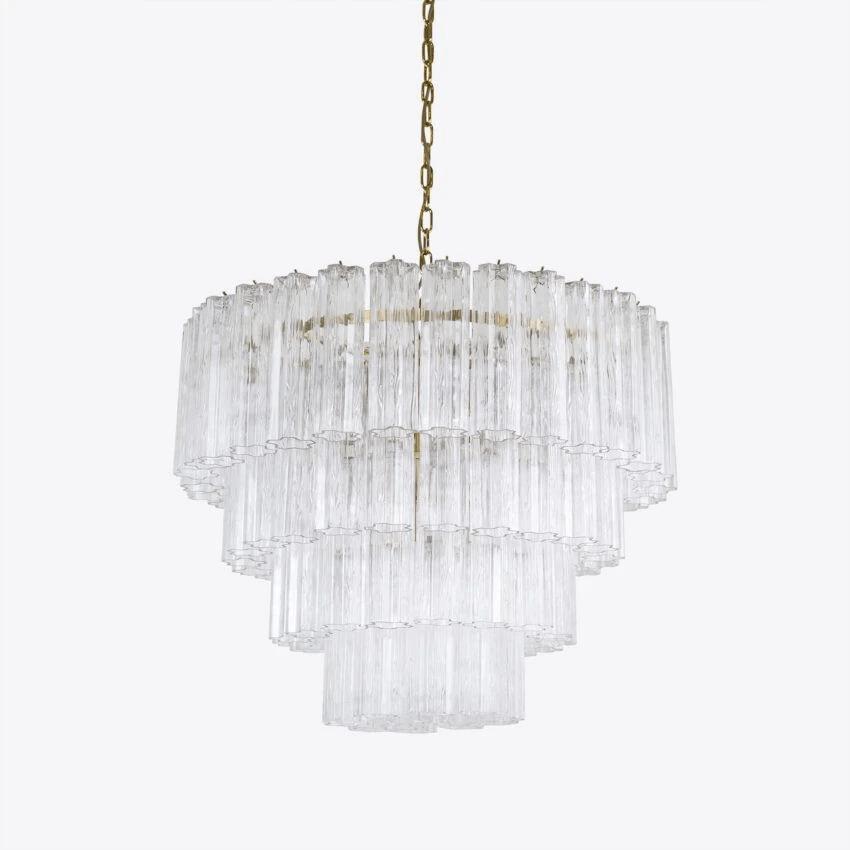 Bastielle Lustre Quatre Étage Cannelé Verre
