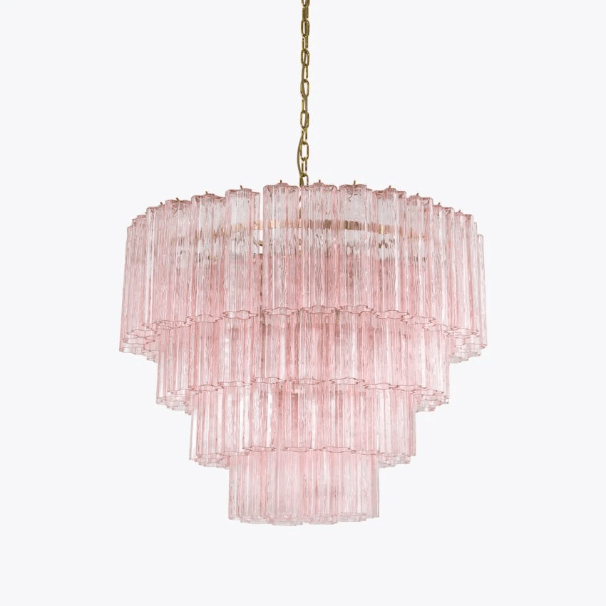 Bastielle Lustre Quatre Étage Cannelé Verre