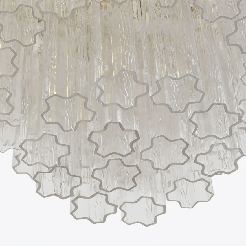 Bastielle Lustre Quatre Étage Cannelé Verre