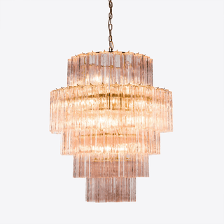 Aurora Lustre Rose Prisme Verre Superposé Élégant