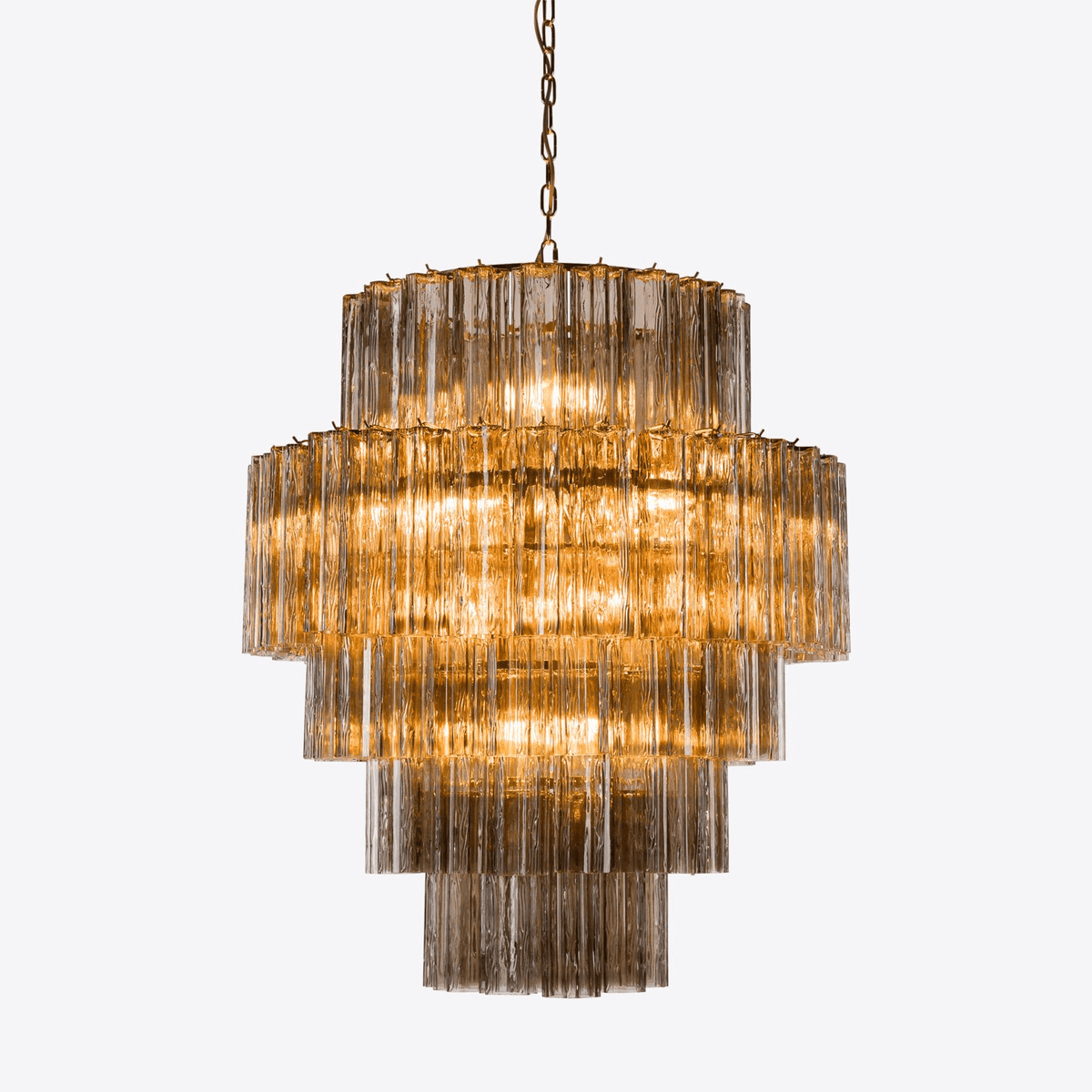 Finnelle Lustre Rose Prisme Verre Superposé Élégant