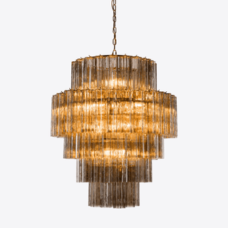 Aurora Lustre Rose Prisme Verre Superposé Élégant