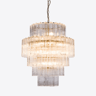 Aurora Lustre Rose Prisme Verre Superposé Élégant