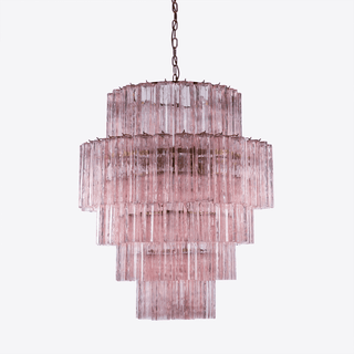 Aurora Lustre Rose Prisme Verre Superposé Élégant