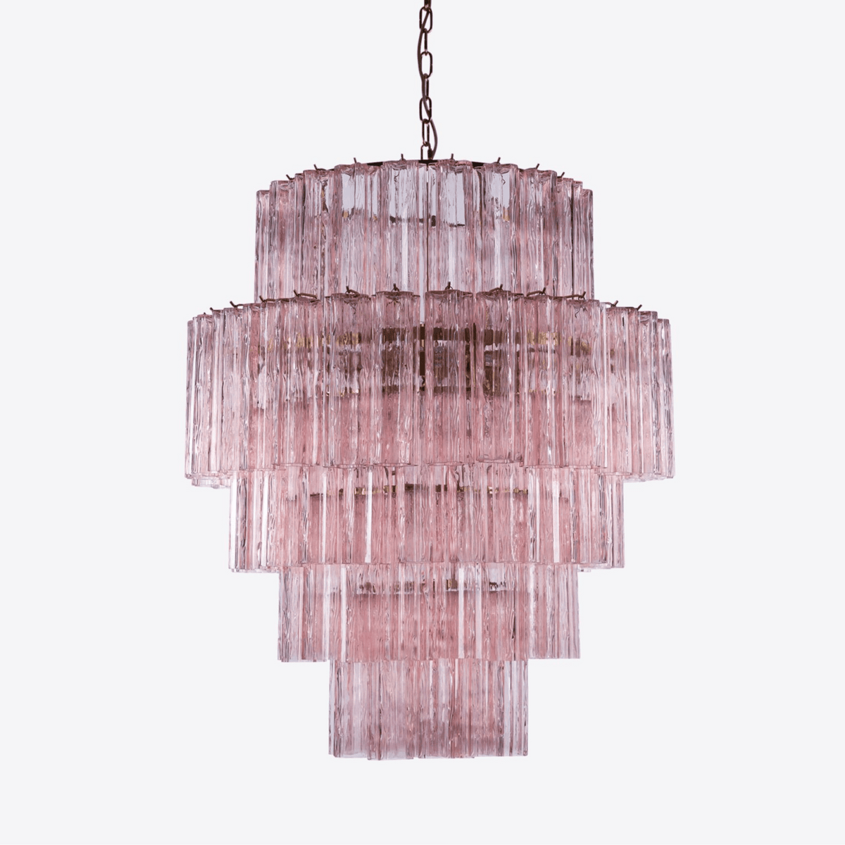 Finnelle Lustre Rose Prisme Verre Superposé Élégant