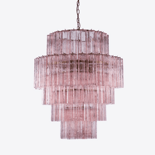 Aurora Lustre Rose Prisme Verre Superposé Élégant