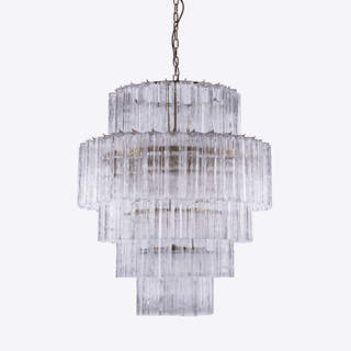 Aurora Lustre Rose Prisme Verre Superposé Élégant