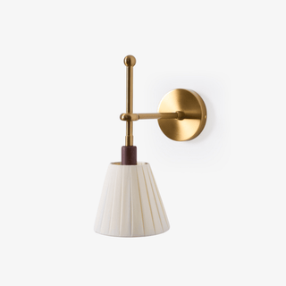 Lustra Lampe Murale en Tissu Plissé Laiton