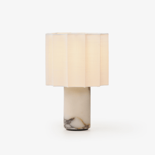 Serenity Lampe de Table en Tissu Plissé Et Marbre