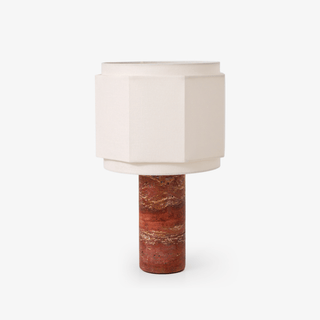 Eclipse Lampe de Table en Tissu Et Marbre Géométrique