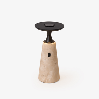 Vespera Lampe de Table en Travertin Sculptural