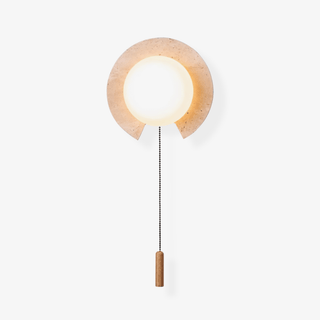 Zamaryra Demi-Circulaire Travertin Luminaire Mural