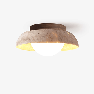 Ashaionis Lampe Plafonnier Disc-Dôme en Travertin