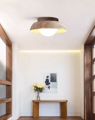 Ashaionis Lampe Plafonnier Disc-Dôme en Travertin