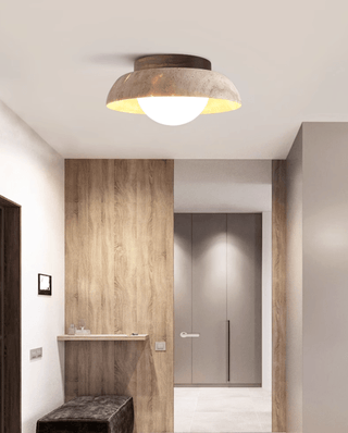 Ashaionis Lampe Plafonnier Disc-Dôme en Travertin