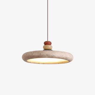 Cuvarora Disque Travertin Pendentif Lumière
