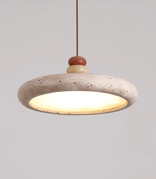 Cuvarora Disque Travertin Pendentif Lumière