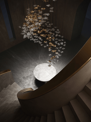 Nephele Lustre Feuille en Cristal
