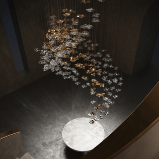 Nephele Lustre Feuille en Cristal