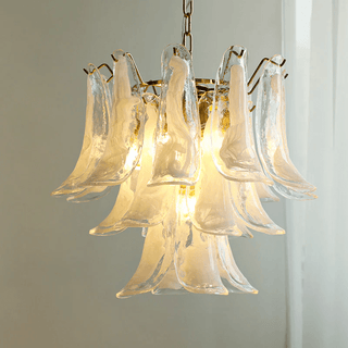 Aurora Lustre Murano Verre Feuille Doré