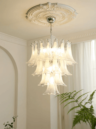 Aurora Lustre Murano Verre Feuille Doré