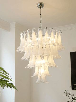 Aurora Lustre Murano Verre Feuille Doré