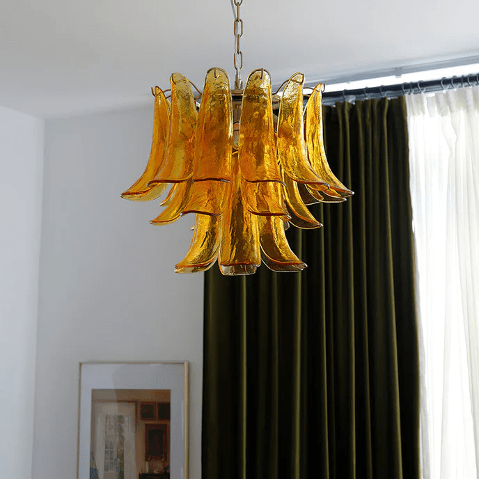 Torio Lustre Murano Verre Feuille Doré