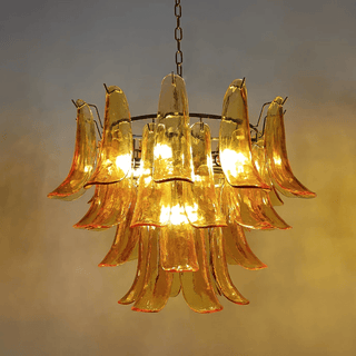 Aurora Lustre Murano Verre Feuille Doré