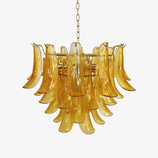 Aurora Lustre Murano Verre Feuille Doré