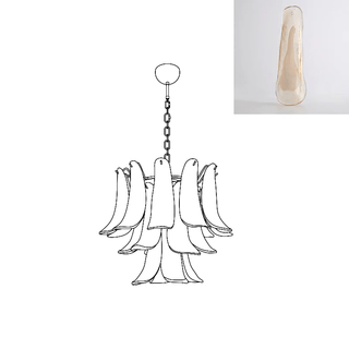 Aurora Lustre Pétales en Verre de Murano Vintage-Luire