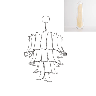 Aurora Lustre Pétales en Verre de Murano Vintage-Luire
