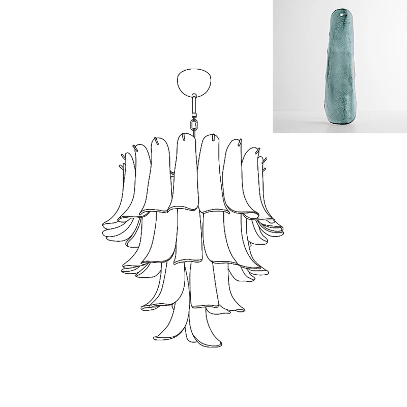 Arixon Lustre Pétales en Verre de Murano Vintage-Cielum