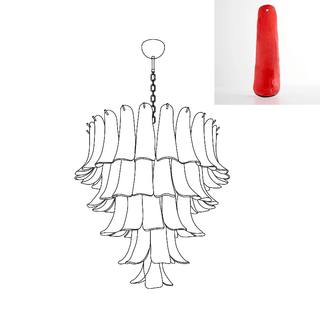 Aurora Lustre Pétales en Verre de Murano Vintage-Luire