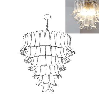 Aurora Lustre Pétales en Verre de Murano Vintage-Luire