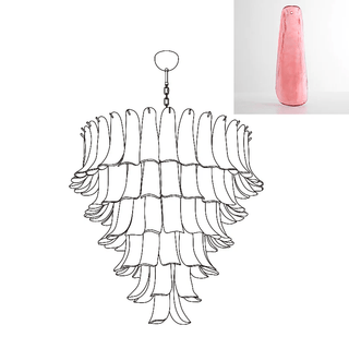 Aurora Lustre Pétales en Verre de Murano Vintage-Luire