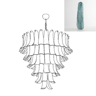 Aurora Lustre Pétales en Verre de Murano Vintage-Luire