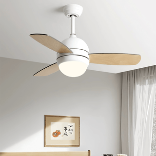 Vevo Plafonnier Ventilateur Minimaliste en Bois Blanc