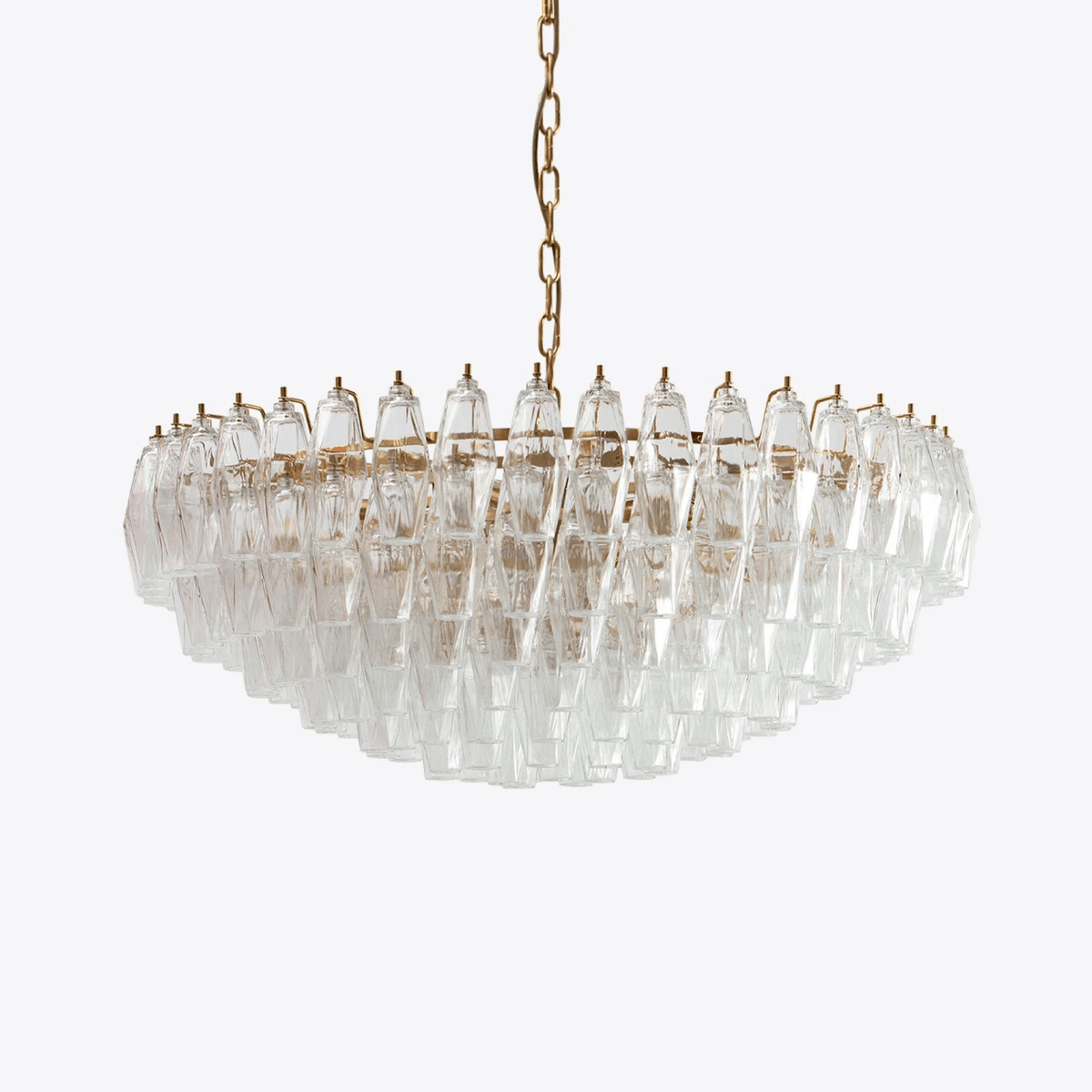 Clariora Lustre en Verre Murano Transparent Polyèdre Vintage