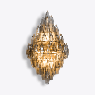 Aurora Luminaire Mural Ambre Diamant Polyèdre Vintage