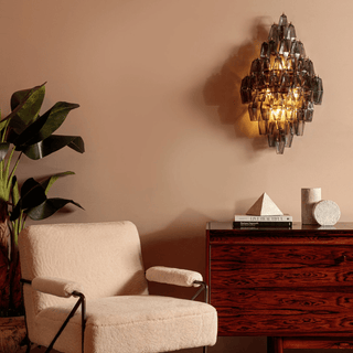 Aurora Luminaire Mural Ambre Diamant Polyèdre Vintage