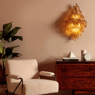Aurora Luminaire Mural Ambre Diamant Polyèdre Vintage