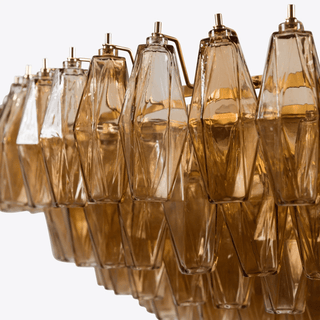 Aurora Lustre Étagé Ambre Verre