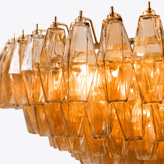 Aurora Lustre Étagé Ambre Verre