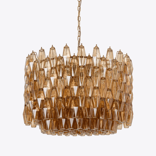 Aurora Lustre Tambour Ambre Verre